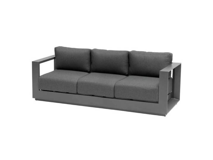 Canapé de jardin  Allure  3 places graphite & gris zebrano en aluminium traité époxy - Hespéride