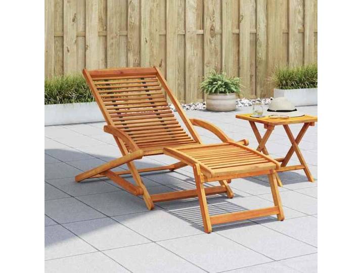 Lemon Transat pour extérieur，VIDAXL Chaise de terrasse avec repose-pied - bois d'acacia solide CCL69680972