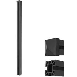 WPC-Pfosten Savoie-WPC-Zaun, Pfeiler Pfahl, Stecksystem ~ 240cm, anthrazit