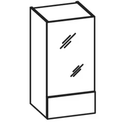 Artiqua 400 Wandschrank, Weiß Glanz, 400-WSP-1-45-L-7050-68 400-WSP-1-45-L-7050-68