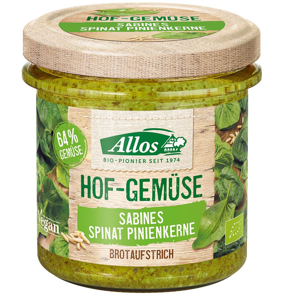 Allos Bio Hofgemüse Steffis Spinat Pinienkerne 135 g Gelee