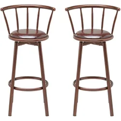 Barhocker-Set Fabio Braun Lederlook Gepolstert