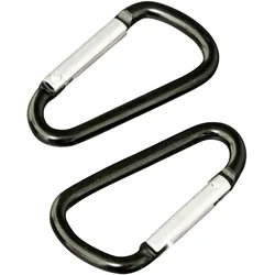 100 SPRINTIS Karabinerhaken 100 Stück, 48 mm, Aluminium, schwarz, vielseitiger Schlüsselanhänger und Befestigung für Outdoor-Aktivitäten und Camping