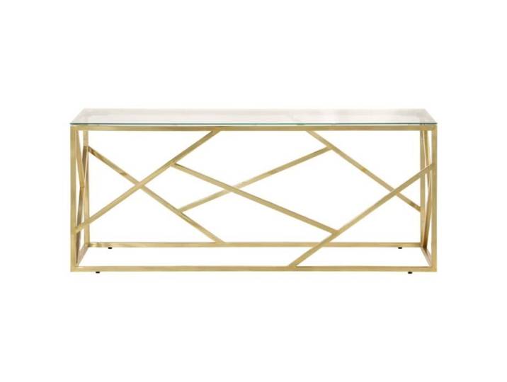 Table basse - FYDUN - AB349938 - Acier inoxydable - Verre trempé - Doré