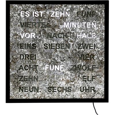 Wanduhr AMS, schwarz (schwarz, schwarz), Wanduhren, B/H/L: 40cm x 4cm x 40cm, Wanduhr, Quarzuhr, Digitaluhr, Wohnzimmer, Esszimmer, Küche, Arbeitszimmer,Büro