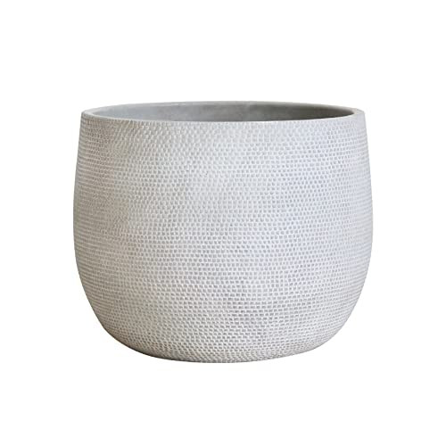 Olly & Rose Barcelona Keramische Plantenpot Groot 25cm - Off White Grey