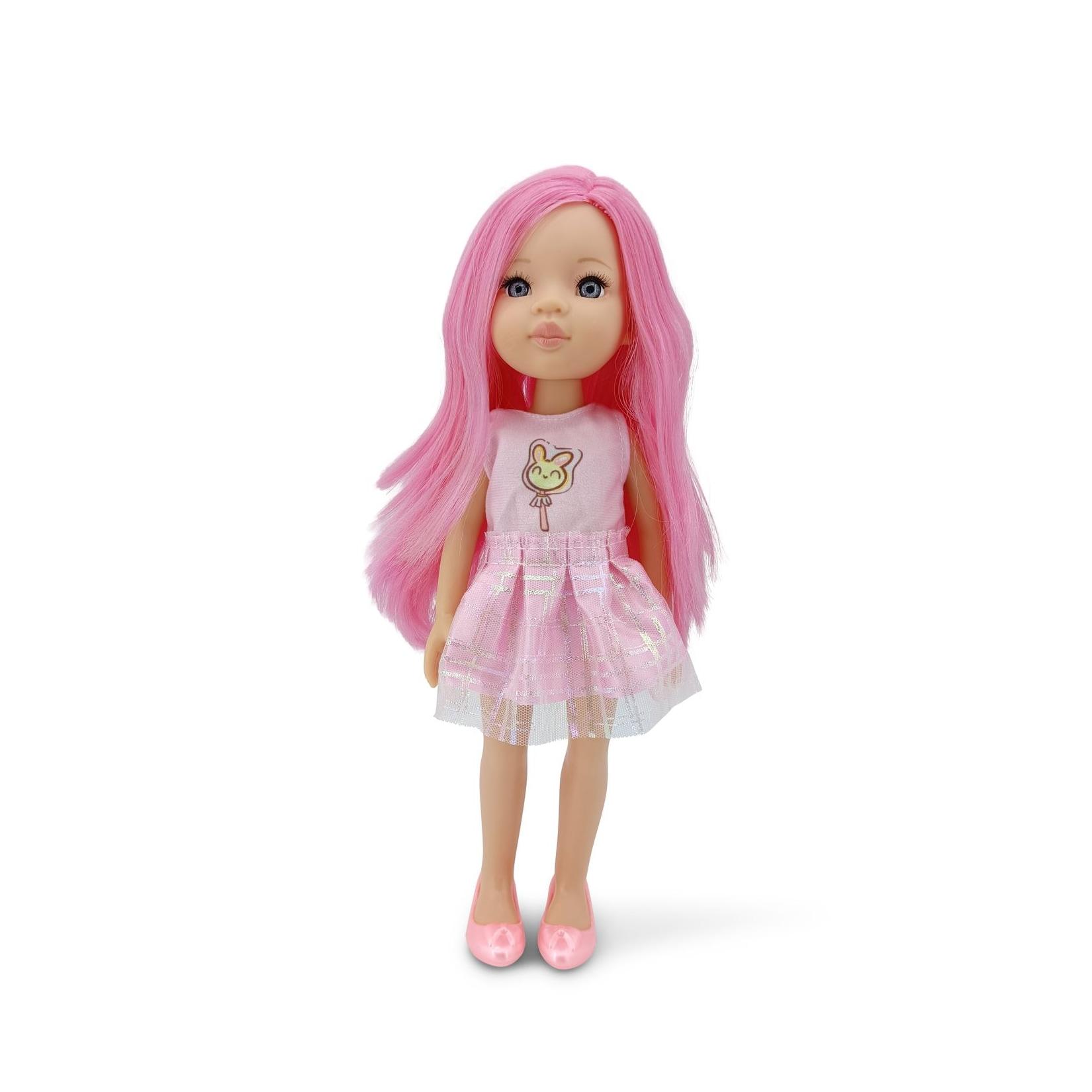 Moni Kinderpuppe 33 cm Pretty Doll Kleidung Haare Schuhe beweglich ab 3 Jahren pink