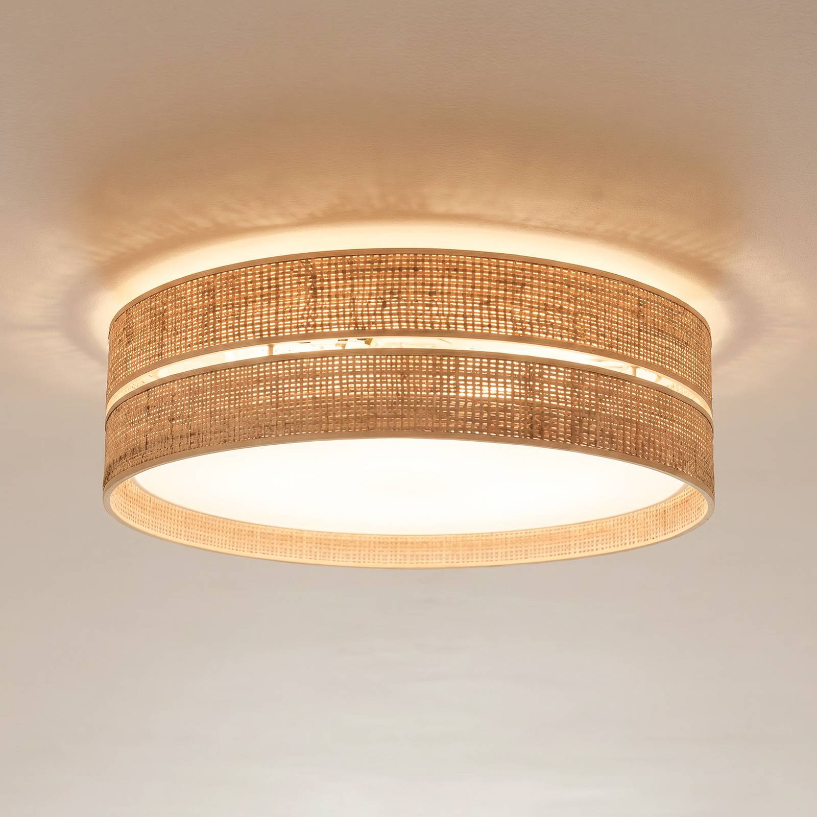 TK Lighting Plafondlamp Calma, beige, dimbaar, E27