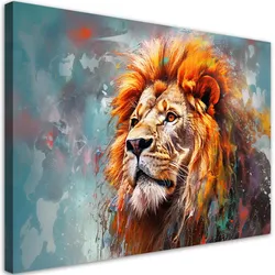 WANDBILD tierischer löwe abstraktion