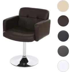 Esszimmerstuhl Orlando, Küchenstuhl Drehstuhl Stuhl, Kunstleder Chrom ~ braun