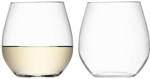LSA Wine Set of 2 370ml Stemless White Wine Glasses