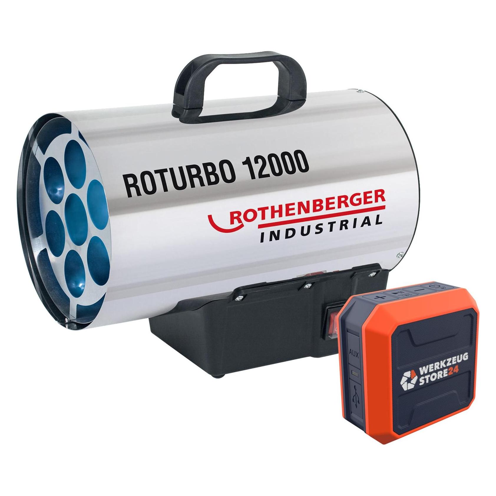 Rothenberger Industrial Heizkanone ROTURBO 12000 mit Piezo inkl. Bluetooth Lautsprecher (1500005090)