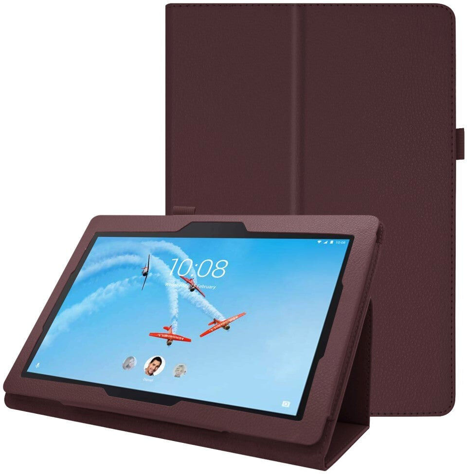 TABLETCOVERS.DK Lenovo Tab E10 Læder Cover m. Standerfunktion - Brun