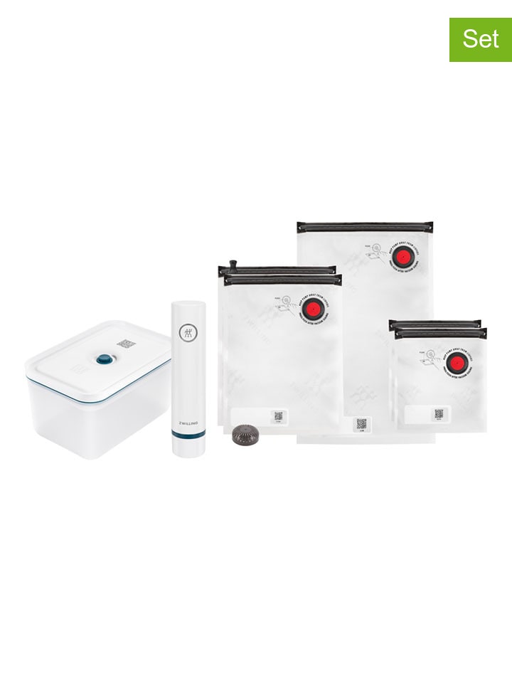 Zwilling 7tlg. Vakkumierset in Weiß/ Grau - onesize