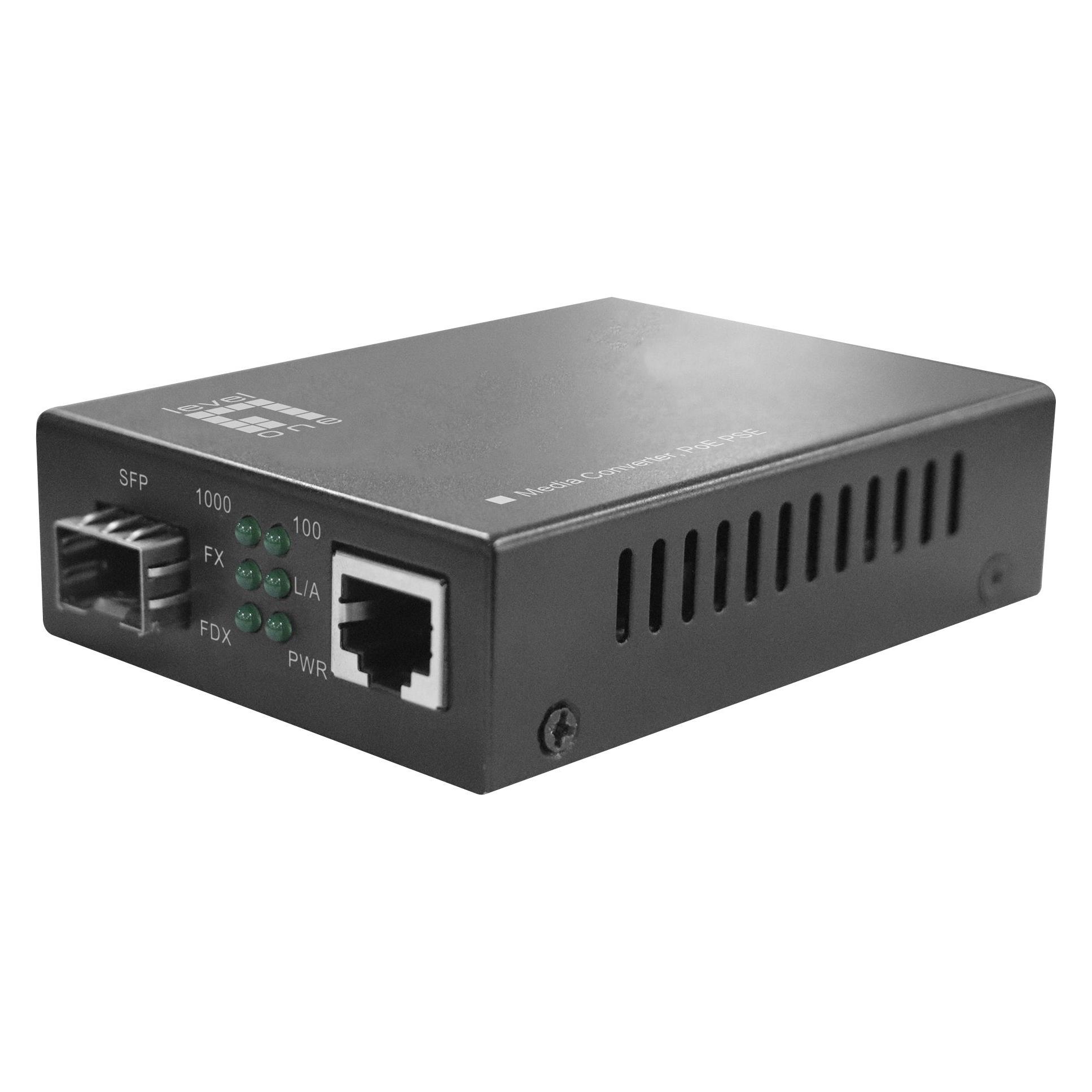 LevelOne Konverter GVT-2012 10/100/1000T>1000FX SFP PoE (GVT-2012)