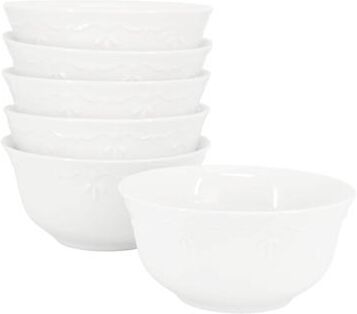 Elama Henryi 6 Piece 6.1 Inch Porcelain Bowl Set in White