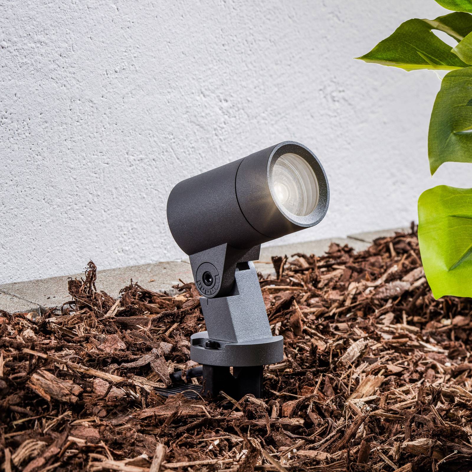 Arcchio Hemmani ground spike light, height 35 cm, anthracite, aluminium, Black, Aluminium, Modern, Ceiling Light Outdoor