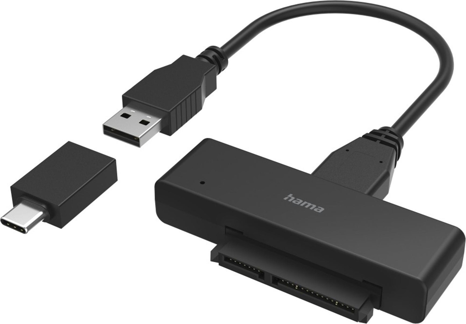 Hama 200761 SATA naar USB Type-A adapter, 15-polig, Zwart