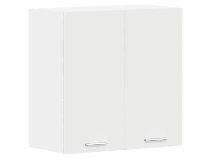fsahslih Küchen Hängeschrank Lyon Weiß 60x31x60 cm Oberschrank Kompakter Oberschrank aus Holzwerkstoff mit zwei Regalböden für ordentliche Aufbewahrung in Küche und Vorratsraum.