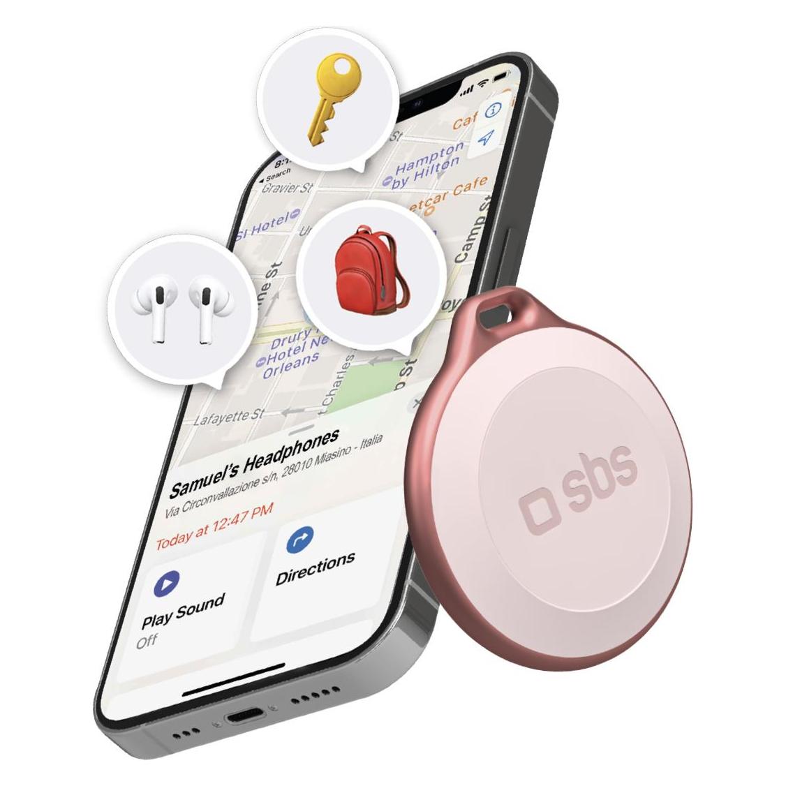 SBS Wasserfester Objektsucher, kompatibel mit Apple Find My (Apple Find My) (TEFINDBTAPP)