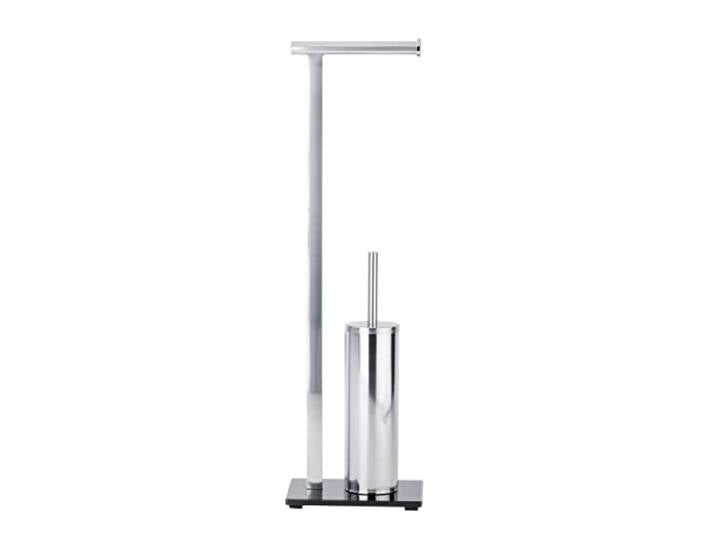 WENKO Combiné WC Lava acier inox Porte-brosse WC Brillant