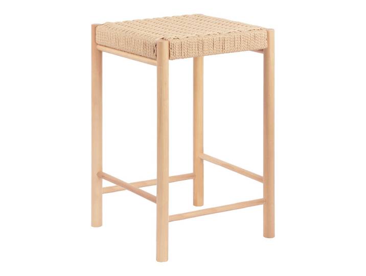 Barhocker Abano, Naturfarben, Papier, Pappel, rund, 42x66.5x42 cm, Esszimmer, Barmöbel, Barhocker