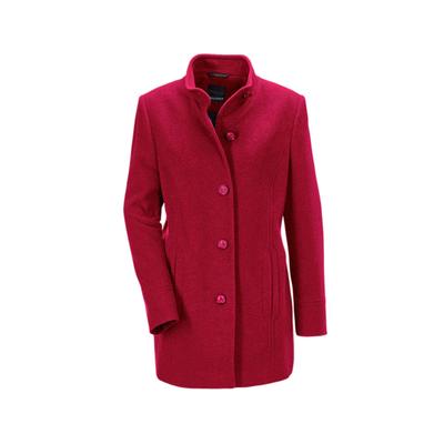 Wolljacke GOLDNER "Eleganter Wintermantel mit Stehkragen", Damen, Gr. 42, rot (dunkelrot), Obermaterial: 60% Wolle WO. 25% Polyester PES. 10% Polyamid PA. 5% sonstige Fasern AF., weit Sonstiges, Jacken, Vielseitig zu kombinieren