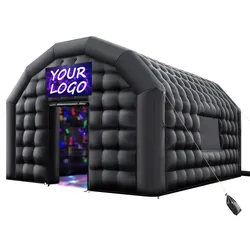 VEVOR Aufblasbares Partyzelt 5,4x5x4,25 m, Würfelzelt für Disco Nachtclub, Pavillon Hochzeitszelt mit 680W Gebläse, Sandsack, 2 Fenster für Veranstaltungen, Geburtstag, Hochzeit, Schwarz