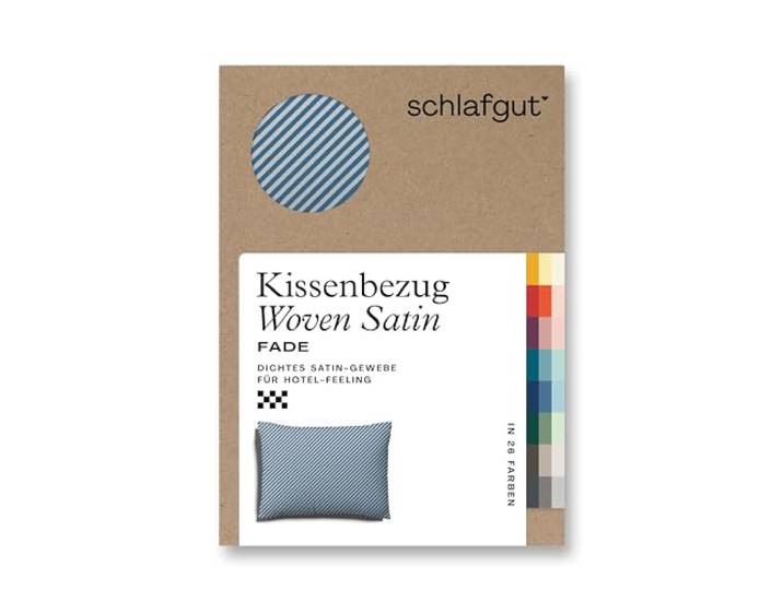 schlafgut Woven Fade Satin Kissenbezug 70x90 cm gestreift, Gray Fade