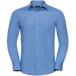 Russell Collection Tailliertes Popeline Hemd  Langarm, corporate blue, S