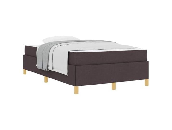 PUGYNBK Bett 120 x 190 cm, Dunkelbraun, Stoff und Holz Matratze, mittlere Festigkeit, Taschenfederkerne, integrierte Lagerung, einfache Montage