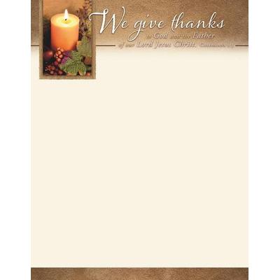 Letterhead - Thanksgiving - We Give Thanks to God and the Father of Our Lord Jesus Christ. Col 1:3, Taschenbuch von , Warner Press