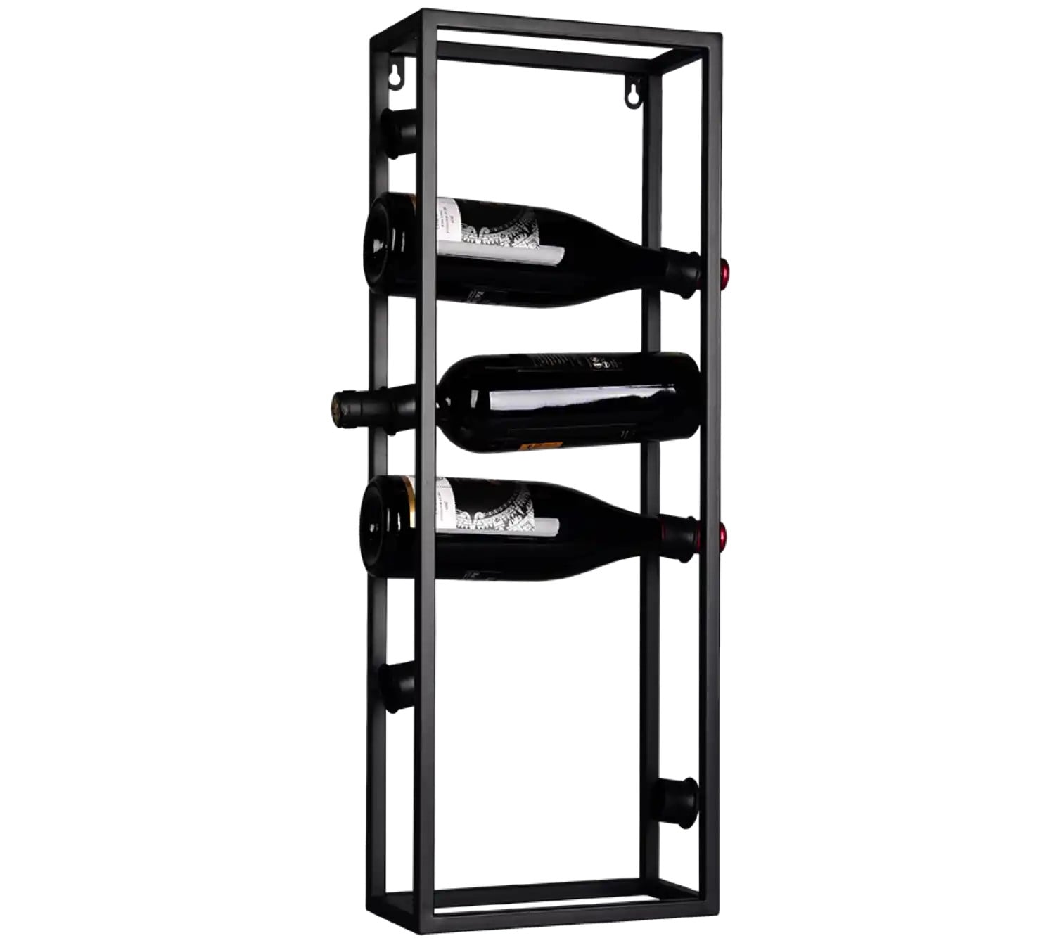 Mirrors and more Wijnrek Anna Wandrek voor 6 flessen, Zwart, Hoogte: 70 cm