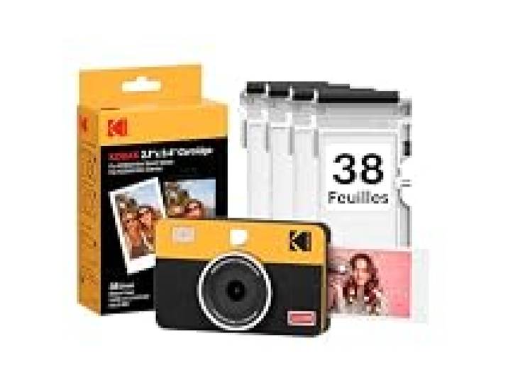 KODAK Mini Shot 2 Retro Appareil Instantané 5x7,6cm, 38 Feuilles, Jaune