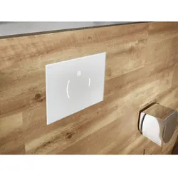 Mepa MEPAzero Lumo Betätigungsplatte 421870 Glas weiß, 2-Mengen, für UP-Spülkasten
