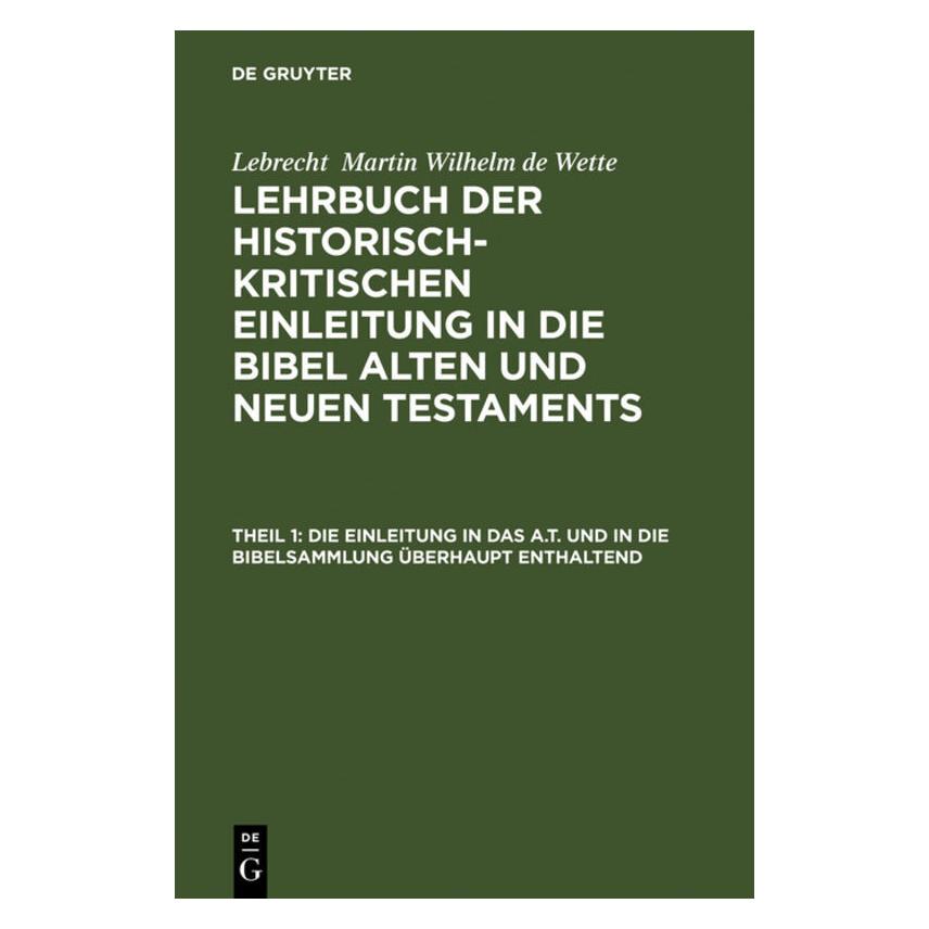 De Gruyter Die Einleitung in das A.T. und in die B (Deutsch, Hardcover) (67770055)