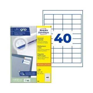 AVERY Avery Zweckform ETIKETT 48,5X25,4MM INKJETLASERCOP WEISS Universal-Etiketten mit QuickPEEL Abziehhilfe Inkjet Farblaser Kopierer