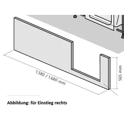 HSK Dobla Frontschürze, 160cm, für Einstieg rechts, 540163 540162