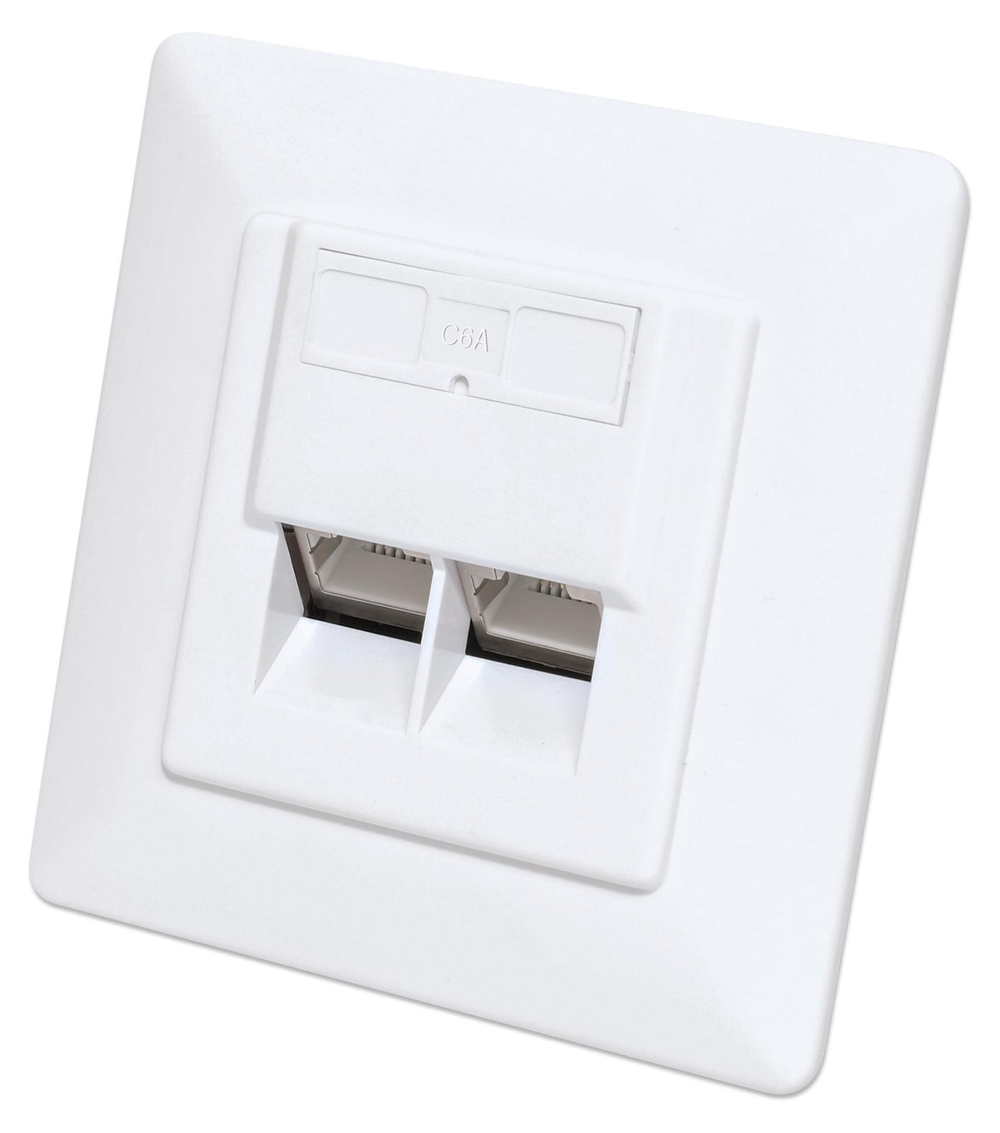 Intellinet 771917 2-Poorts Cat6a 10G RJ45 Inbouwdoos STP wit