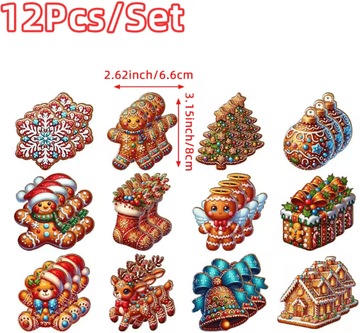 Uplift Curations 12 Piece Wooden Gingerbread Man Christmas Ornaments Set 5