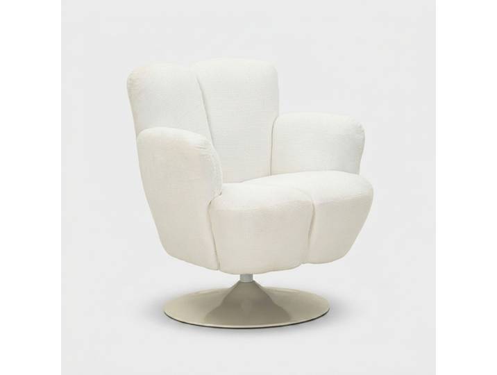 Fauteuil Pivotant Blanc Style Rétro Cm 86x77x92