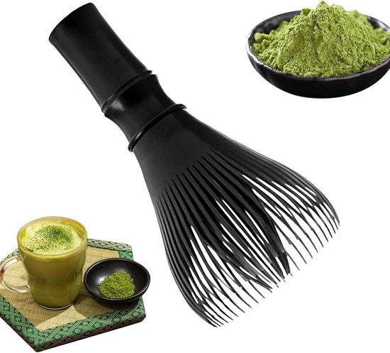 Zwarte Matcha-klopborstel van kunststof voor het bereiden van matcha-thee