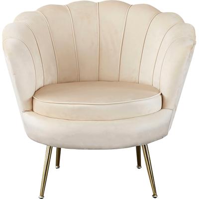 Loungesessel SALESFEVER "Clam - Design Cocktailsessel", beige, B:76cm H:78cm T:76cm, 100% Polyester, Sessel, Prachtvoll extravagantes Design im Muschel-Look
