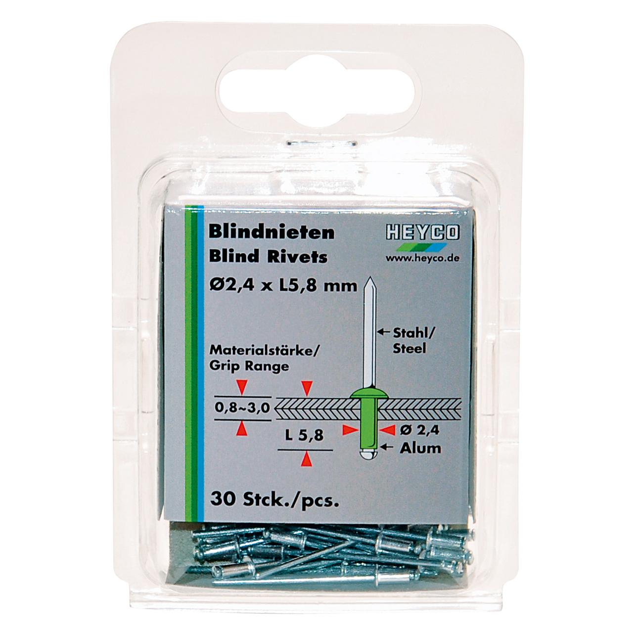 Heyco Blindnietensatz in Blisterverpackung (01262320100)