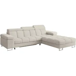 ECKSOFA mit Schlaffunktion Ottomane Rechts COMA L 271x203x79 Creme Cord