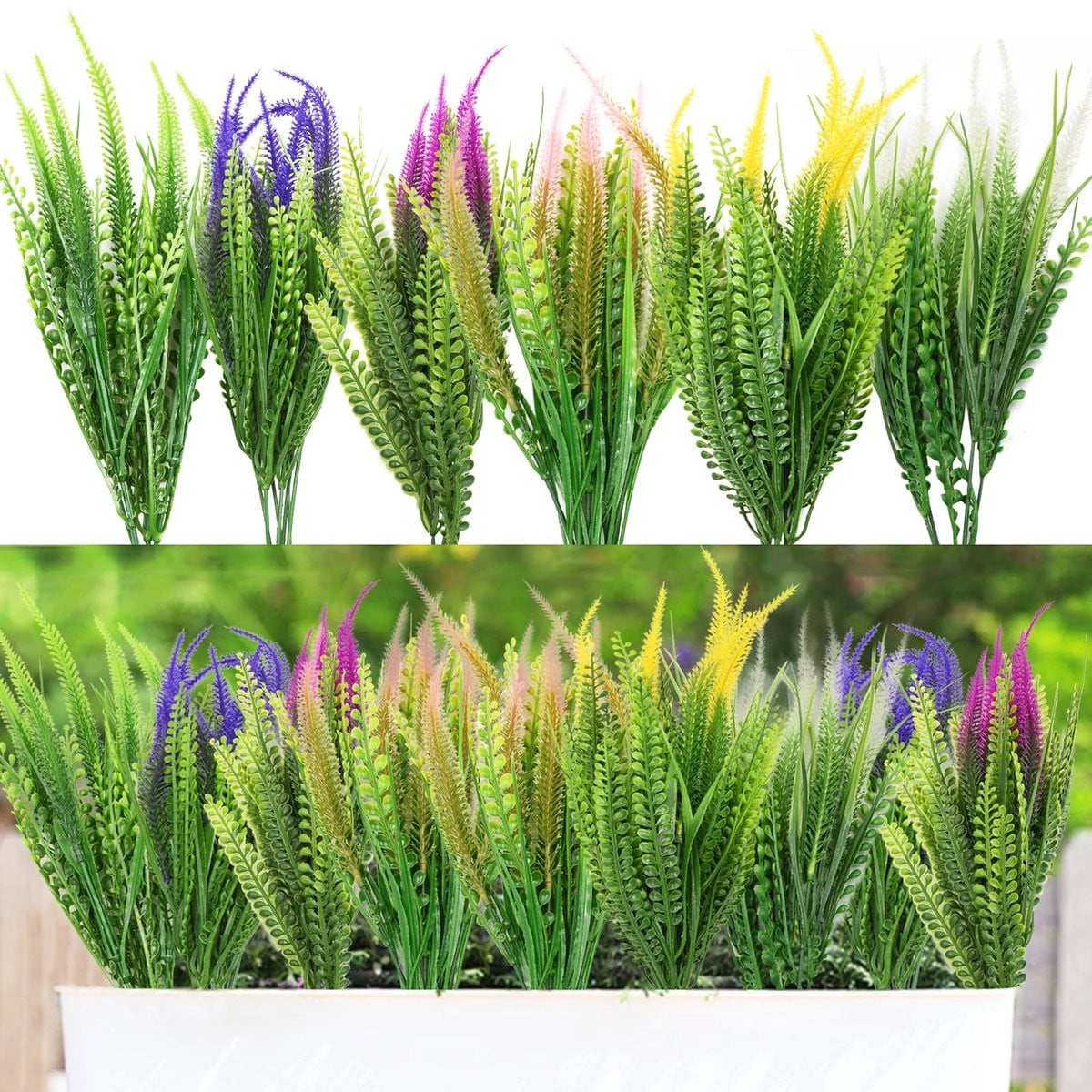 Omgoods - 8 bundels kunstbloemen voor buiten met UV-bescherming
