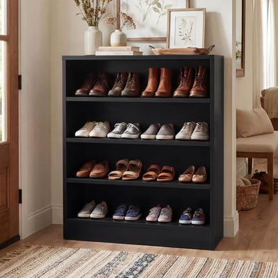 Rackcog Cimly 45 Pairs Tall Shoe Cabinet, 9-Tier Wooden Shoe Storage Organizer with Adjustable Shelves