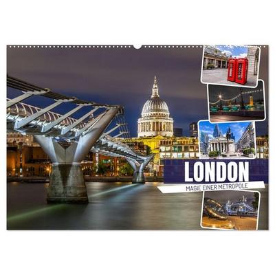 LONDON Magie einer Metropole (Wandkalender 2027 DIN A2 quer), CALVENDO Monatskalender