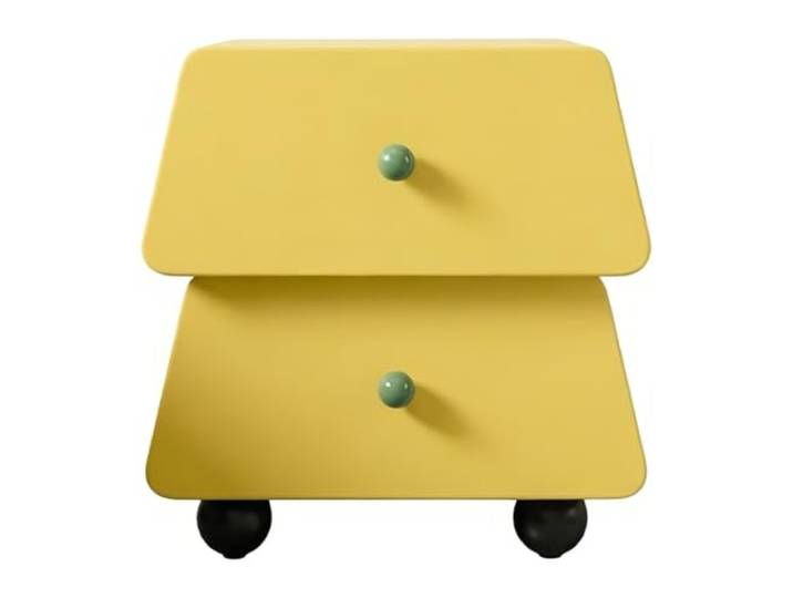 Zimmer Nachttisch trapezförmigen Schubladen und kugelförmigen Griffen For Schlafzimmer(Yellow,Mittel)