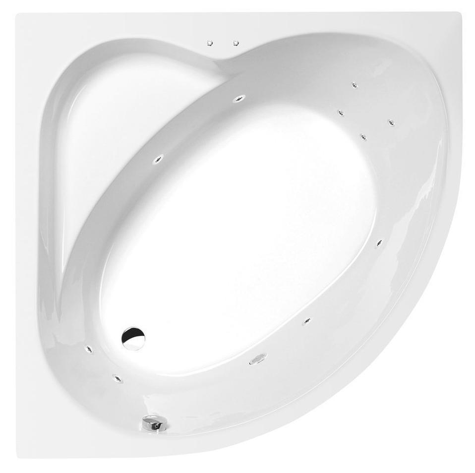 Polysan SIRIUS Whirlpool-Badewanne, 130x130x43cm, Active Hydro, Chrom